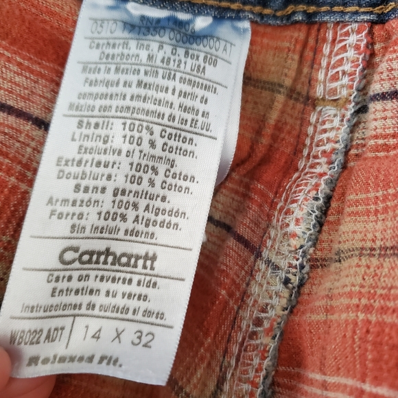 Carhartt Lined Jeans Women's 14 Blue With Plaid Lining Workwear - Picture 11 of 14
